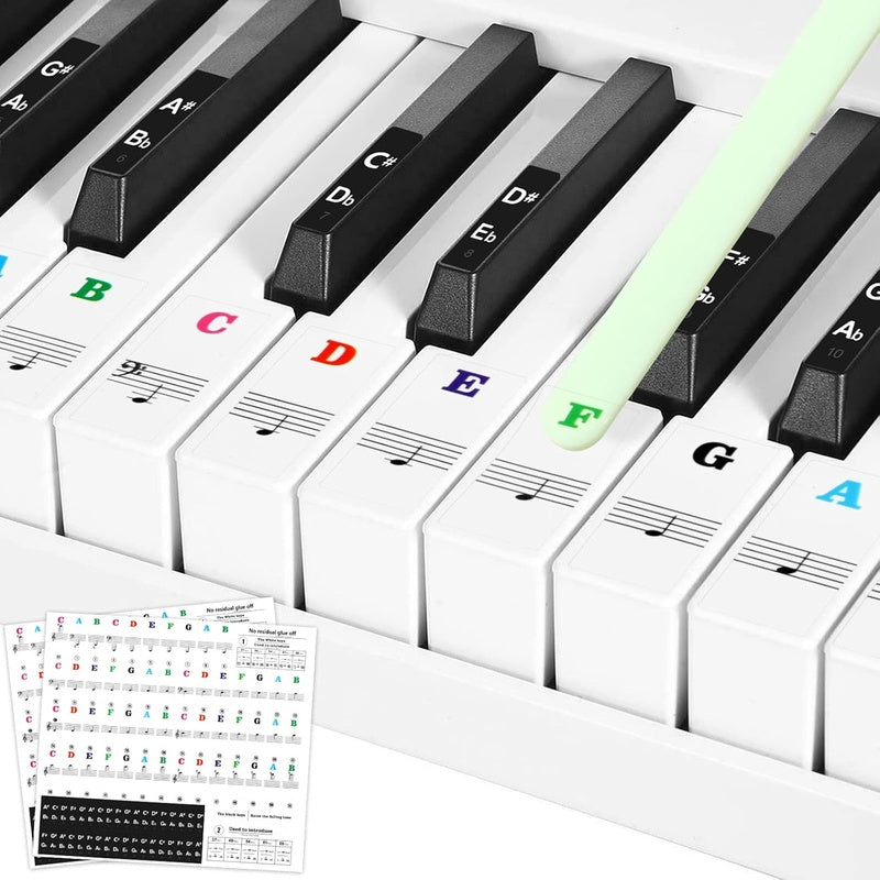 Removable Piano Key Note Sticker Set